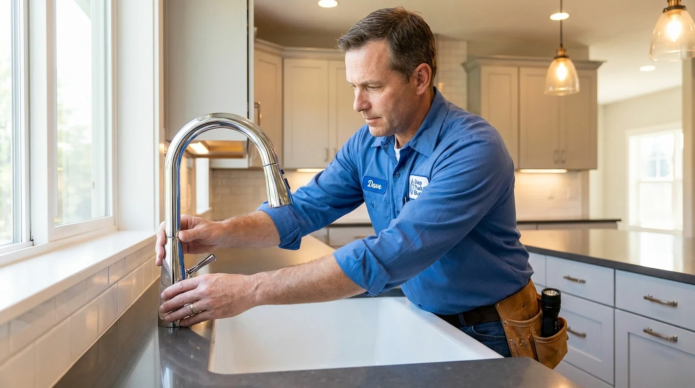 Kitchen faucet installation by Johns Plumbing LLC in Mills