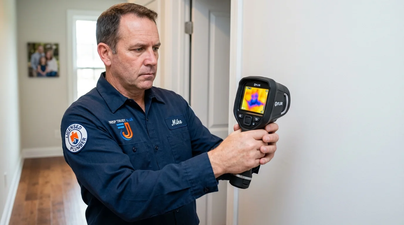 Thermal imaging leak detection by Johns Plumbing LLC in Mills